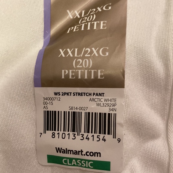 WHITE STAG XXL/20 P Wm WHITE SUMMER COTTON TROUSERS Elastic Waist 2 Pckt - Picture 2 of 5